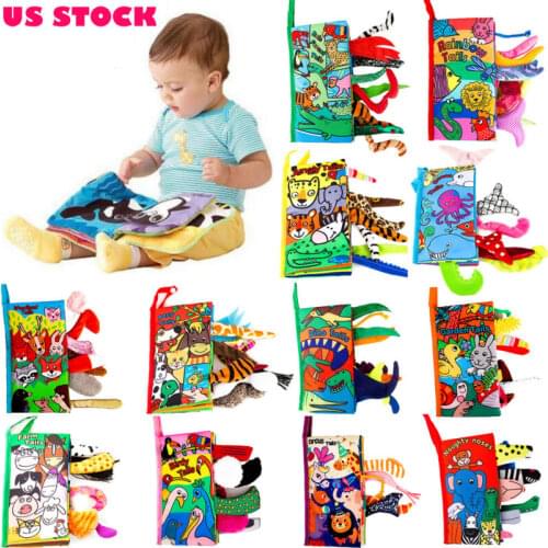 Kids 3D Animal Tails Cloth Book Baby Puzzle Toys Development Education Books