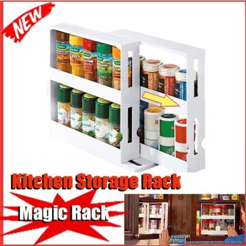 Home Multifunction Rotating Jars Spice Rack Kitchen Storage Rack Holder