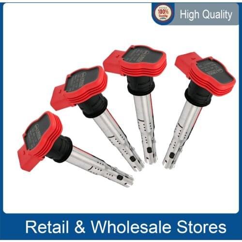 4Pcs 06E905115F Car Ignition Coil For VW Jetta Golf Passat Tiguan CC Tiguan For Audi A3/4/5/6/7/8 TT Q3/5 R8 06E905115 ABCDE