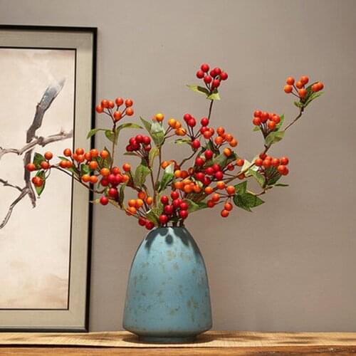 Ceramic Vase Dried Flowers Flower Arrangement Decoration New Chinese Zen Retro Home TV Cabinet Entrance Furnishing