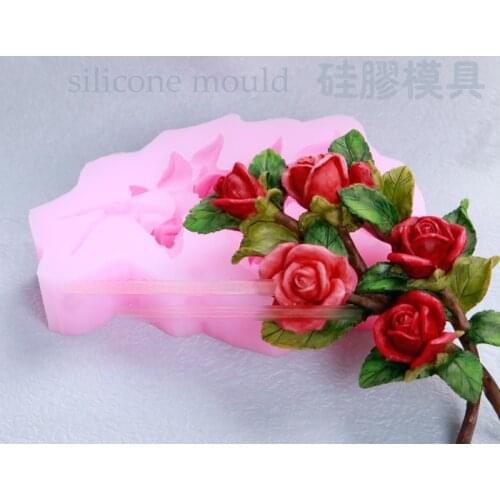 Rose Silicone Mold Chocolate Fondant Aroma Sugar Carving Candle Mould Soap DIY Candle Making Tool Silicon Valentines Day Flower