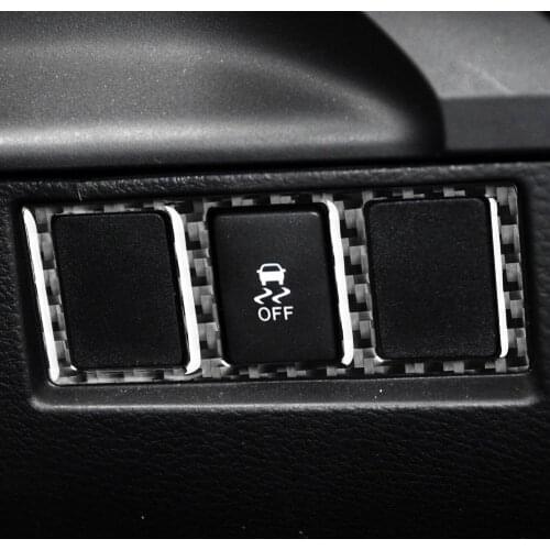 LHD! Car Styling Real Carbon Fiber Interior Mode Switch Cover Trim Stickers for Toyota Tundra 2014-2021