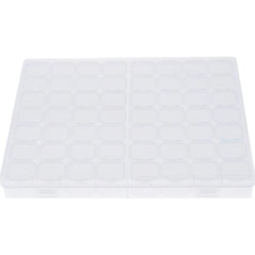 Cute Clear Storage Box with 56 Grids Jewelry Nail Art Pill Beads Mini Case