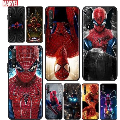 Marvel Spider-Man For Huawei Honor 10 20 30 10i 20i 30i 10X V20 V30 20S 30S 30i X10 Pro Plus Lite Black Soft Phone Case