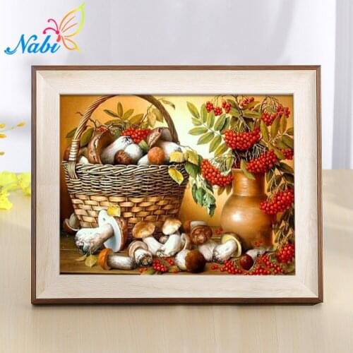 Nabi 5d DIY Diamond Painting Full Square Diamond Embroidery Plant Rhinestones Mosaic Set Mushroom Handmade Crafts Cross Stitch