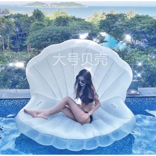 Inflatable Shell Bed Water Floating Toy Swimming Ring Mount Adult Air Cushion Sofa Float Swimming Pool Inflatable Floating Bed