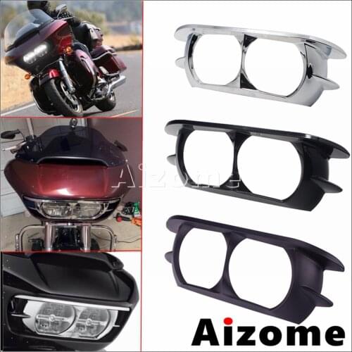 ABS Plastic Motorcycle Headlight Trim Cover Dual Headlamp Bezel Fairing For Harley Road Glide FLTRXSE FLTRU FLTRX FLTRXS 15-2020