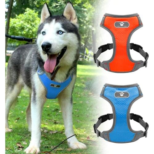 Nylon Dog Harness Reflective Dogs Harnesses Breathable Mesh Adjustable Waterproof Dog Harness For Small Medium Large Dogs