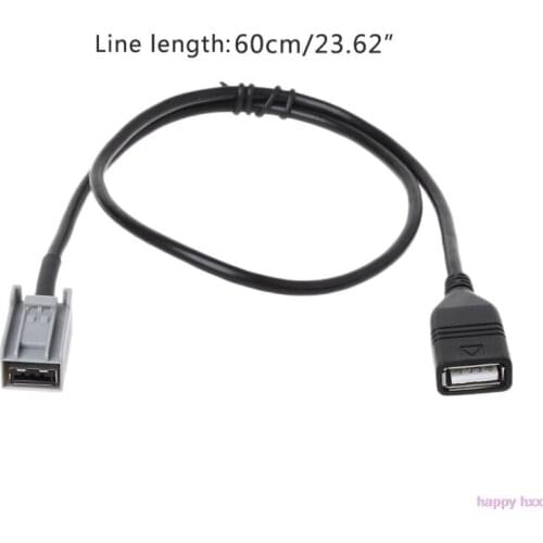 New Aux USB Audio Cable Adapter Female Port Extension Wire For Honda Civic Jazz CR-V