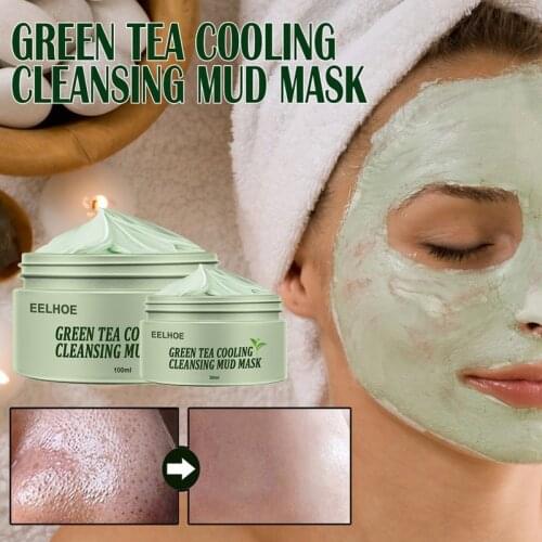 Green Tea Cleansing Mask Moisturizing Skin Cleansing Against Black Dots Blackheads Skin Care Products Shrink Pore Face Mud Mask