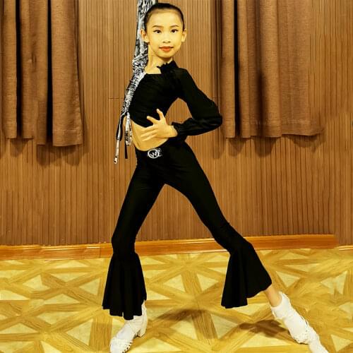 2020 Latin Dance Dress Girls Sexy Tops Pants Fluorescent Green Fringe Outfit Dance Performance Costume Kids Stage Clothes BL4087