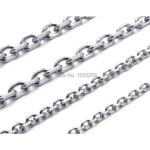 Retail bulk 5 meters 3.5mm Fashion Design Nice Stainless Steel Cross Link Chain Finding Jewelry DIY Necklace