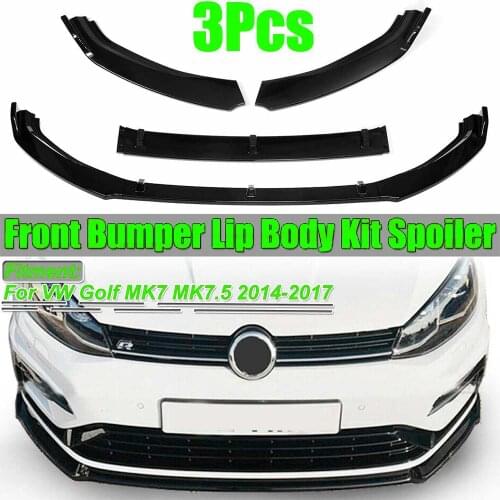 3PCS Car Front Bumper Splitter Lip Spoiler Diffuser Body Kit For Volkswagen For VW For Golf MK7.5 MK7 2014 2015 2016 2017