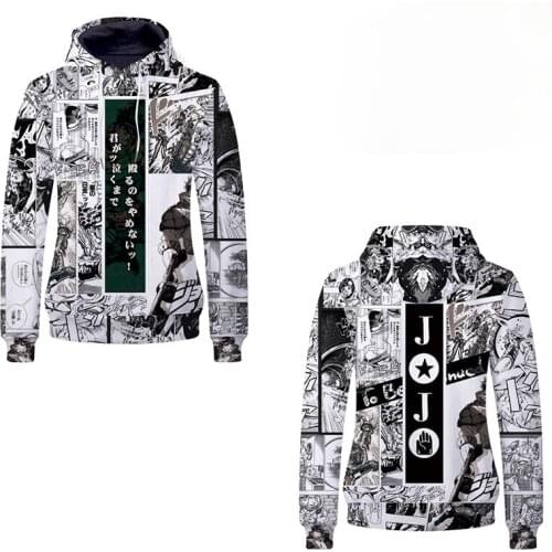 Anime JoJos Bizarre Adventure Sweatshirt Male Female Clothes Adult Fashion Harajuku Style Printing Pattern Hip Hop Costume