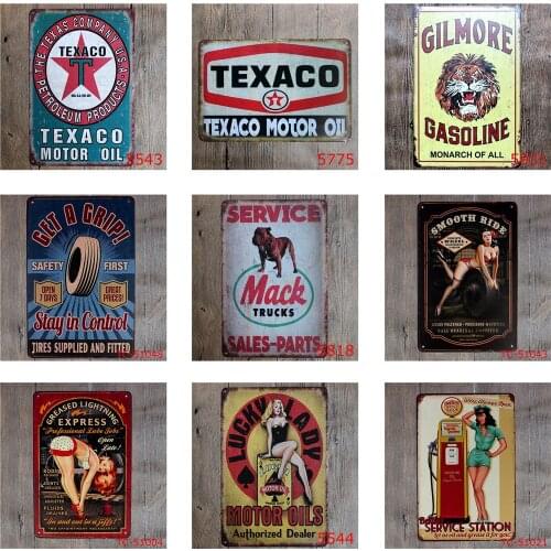 Texaco Motor Oil Vintage Metal Tin Mack Trucks Sales-parts Stay In Control Personalized Metal Poster for Bar Garage Decoration