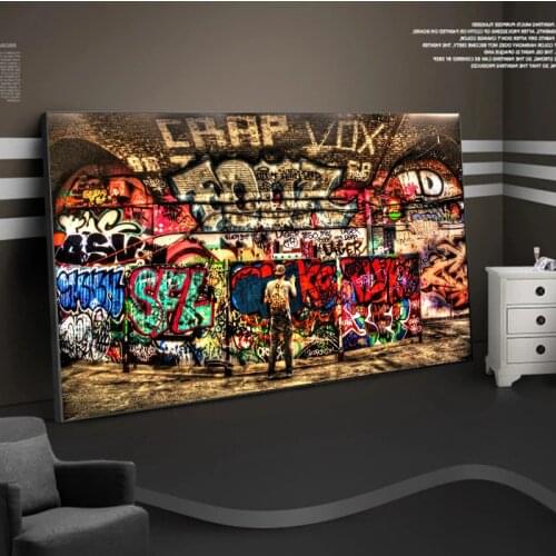 Street Graffiti Art Abstract Painting on Canvas Posters and Prints Wall Art Boy Pictures Cuadros for Living Room Decor