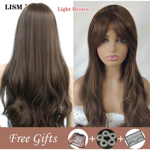 Women Water Wave Medium Wigs Cosplay Fashion Pelucas De Mujer Perruque Naturelle Blonde Peruki Natural Balck Brown Grey Wig