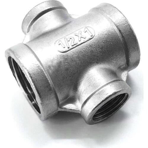 1/2" x 3/4" 1/2" x 1" BSP Female Reducer Cross 4 Ways 304 Stainless Steel Pipe Fitting Water Gas Oil
