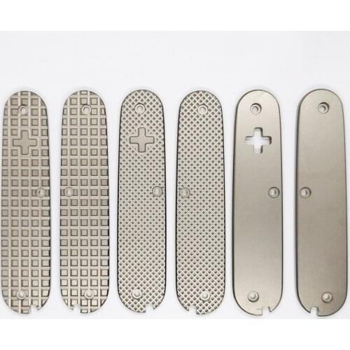 1 Pair Custom Made DIY Titanium Alloy Scales without Corkscrew Cut-Out for 91mm Victorinox Swiss Army Knife