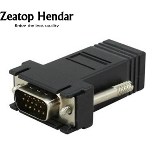 10PCS VGA Extender Male to LAN CAT5 CAT6 RJ45 Network Cable Female Adapter