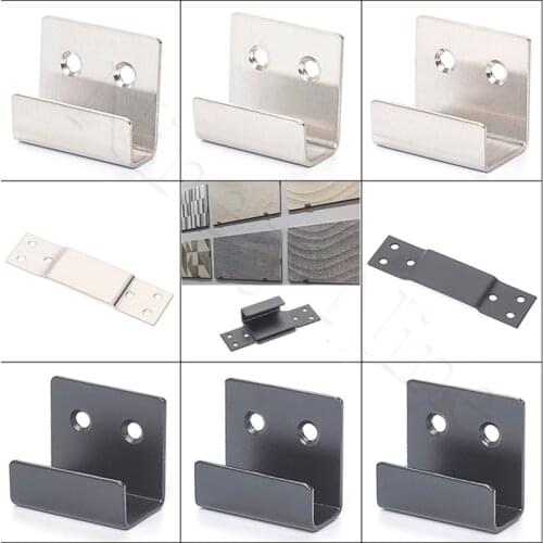 10Pcs Wall Mount Stainless Steel Matte Clip Bracket Hanger Displaying Tile Glass Heavy Sign Panel Display Anchor Screw
