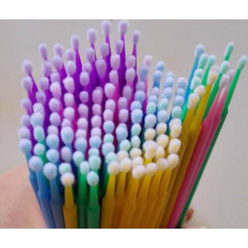 100pcs/bag Durable Micro Disposable Eyelash Extension Makeup Brushes Individual Applicators Mascara Removing Clean Tools Swabs