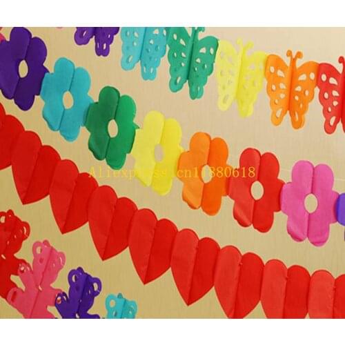 100pcs/lot Wedding Party Childrens Day cartoon colorful paper garlands baby nursery decoration birthday party decoration