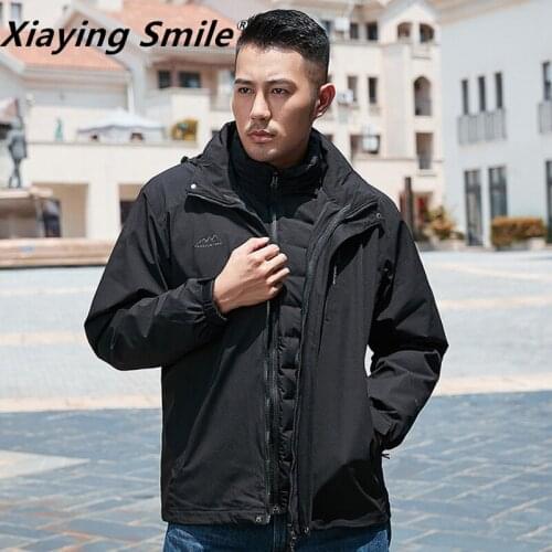 2019 Waterproof Coat Windproof Warm Solid Color Lightweight Hooded Zipper Fashion man Coat Outdoor Sportswear Male Winter Jacket