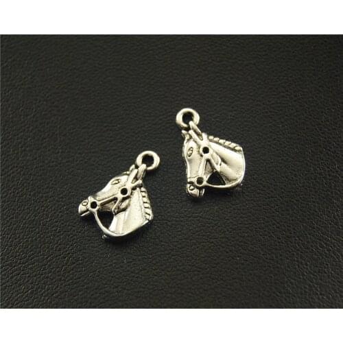 30pcs Silver Color horse head Charm Pendant DIY Necklace Jewelry Findings 10x20mm A1544