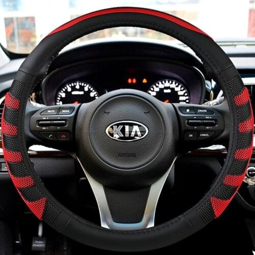 PU Leather Sport Car Steering Wheel Cover for Kia K2 K3 K4 K5 K3S KX1 KX3 KX5 KX7 Rio Soul Auto Accessories
