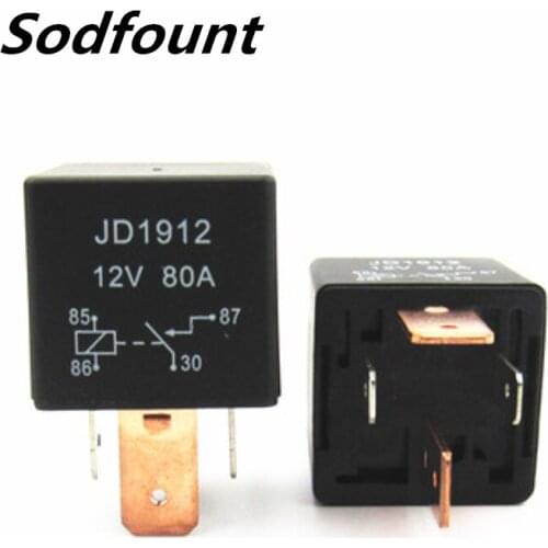 10pcs Car relay 4 feet JD1912 12V 80A start / light / fan / air conditioner