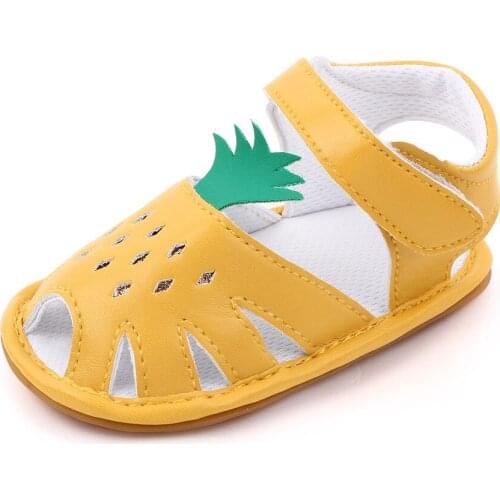 2021 Baby Boy Girl Shoes Summer Sandals Newborn First Walkers Pineapple Hollow Out Antiskid Soft Sole Infant Bebe Toddler Shoes