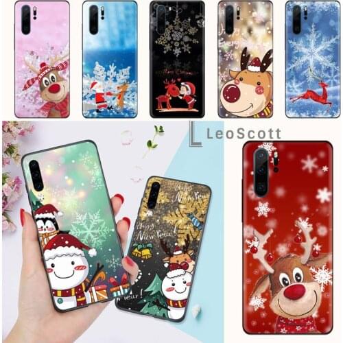 Cute Merry Christmas Happy New Year Phone Case For Huawei honor Mate P 9 10 20 30 40 Pro 10i 7 8 a x Lite nova 5t