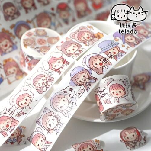 1pcs/1lot Decorative Adhesive Tapes Cute face Scrapbooking DIY Paper Japanese Stickers 5m