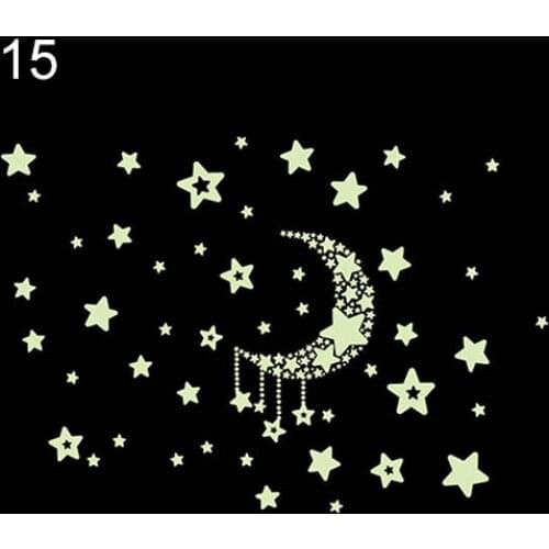 DIY Stars Eiffel Tower Glow in The Dark Wall Stickers Fluorescent Luminous Decals