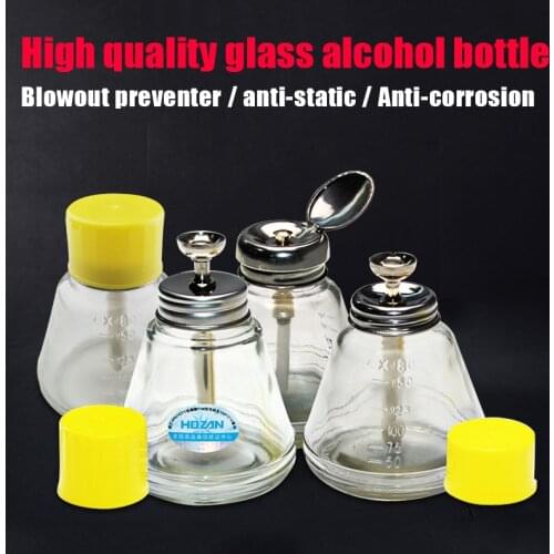DIYFIX Press-type Glass Alcohol Bottle Anti-corrosion Plate Washing Water Bottle Mobile Phone Repair Copper Bottle Cleaning Tool