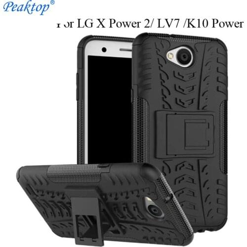 For LG X Power 2 Case 5.5 "Armor Shockproof Hybrid Hard Soft cover For LG X Power2 / K10 Power / LV7 Rugged Rubber Phone Case