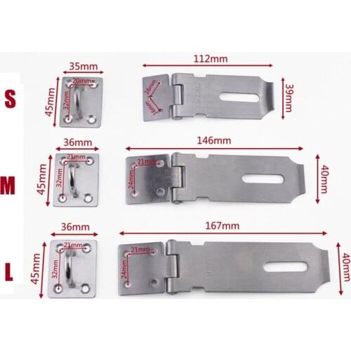 Stainless steel door lock long door lock sliding bolt latch bolt bathroom, toilet, shed, bedroom, furniture