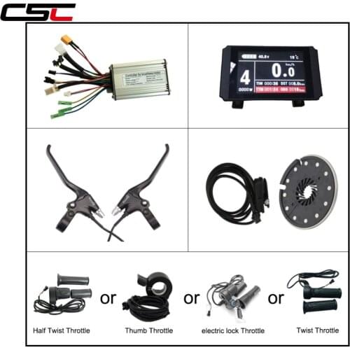 Electric bicycle Brushless 6 Mosfet Dual mode Controller+LCD8 Display USB port+Power cut-off Brake lever+Throttle+12 Magnet PAS