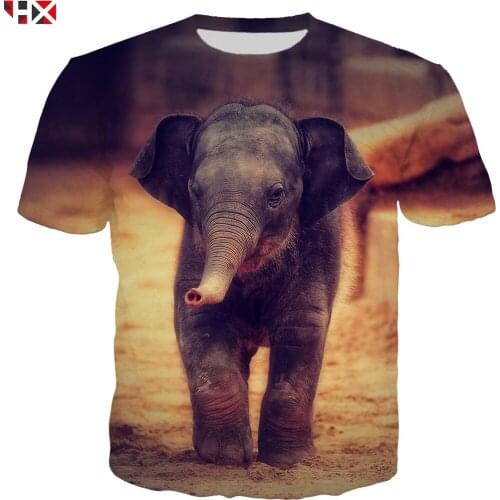 Summer Men T Shirt 3D Print Dumbo New Wild Animal Elephant Short Sleeve T Shirt Men/Women Harajuku Streetwear Tops