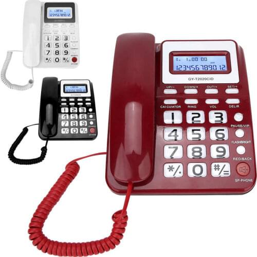 GY-T2020CID Wired Telephone with Speaker Voice Recorder Caller ID Display Calculater telefono fijo para casa landline phone