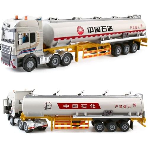 Exquisite gift 1:50 tanker alloy model,die-cast metal engineering transport vehicle toy,simulation childrens collection model