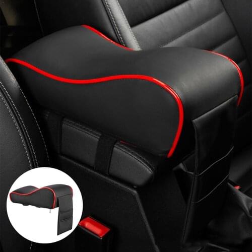 Leather Car Central Armrest Pad Storage Bag Memory Cotton Auto Center Console Arm Rest Seat Mat Cushion Pillow Cover Protecter
