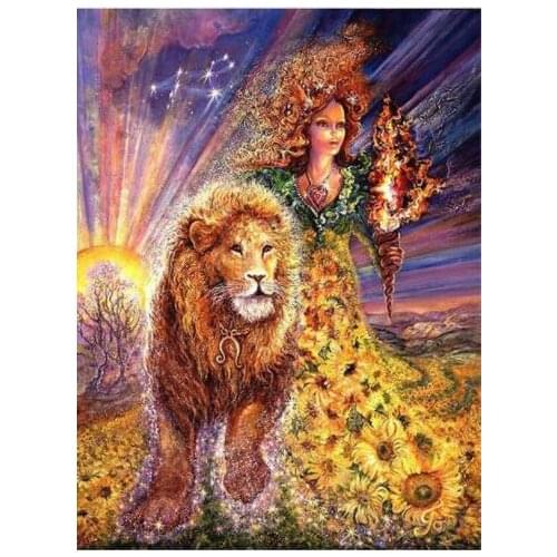 TOUOILP square full Diamond Painting Leeuw 6