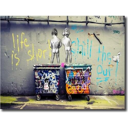 Life Is Short Boys Graffiti HD Street Art Canvas Poster And Print Canvas Painting Wall Picture For Living Room Home Decor