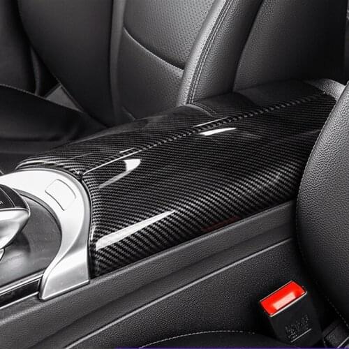 Car Center Console Stowing Tidying Armrest Box Panel Decoration Stickers For Mercedes Benz C Class W205 GLC X253 Interior Decals