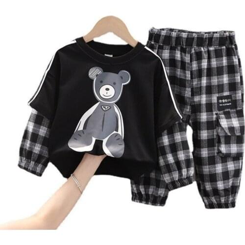 New Spring Autumn Baby Girl Clothes Fashion Children Boys Cartoon T Shir Pants 2Pcs/sets Toddler Casual Costume Kids Tracksuits