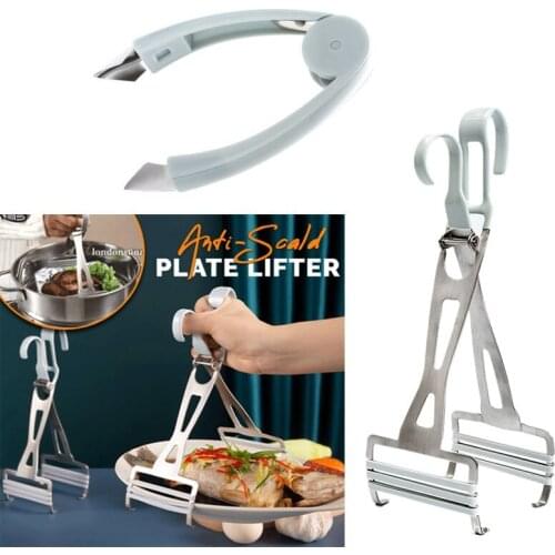 Anti Scalding Plate Lifter Dish Saucer Clamp Food Clip Tongs ​with Fruit Head Removal Tool Household Kitchen Accessories