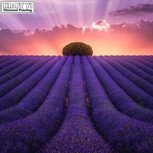 Full Square/Round Drill 5D DIY Diamond Lavender field 3D Embroidery Cross Stitch Mosaic Rhinestone Decor HYY