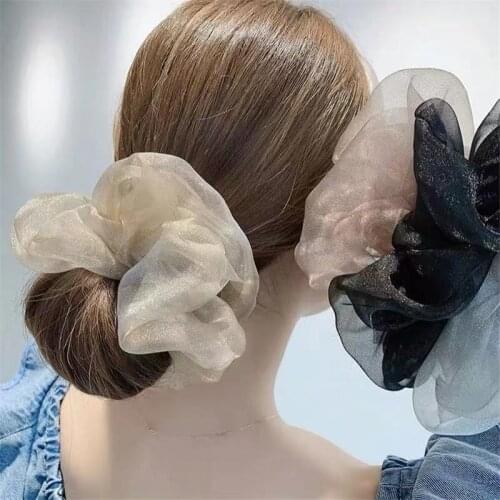 Net Yarn Large Intestine Hair Ring Female Korea Ins Japanese Tie Hair Rope Net Red Head Rope Explosion Style Tie Pony Tail